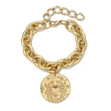 Exaggerate Charms Pearl Crab Chain Pendant Bracelet