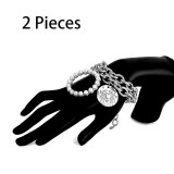 Exaggerate Charms Pearl Crab Chain Pendant Bracelet