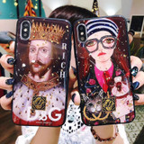 King Glasses Girl Electroplating Gold Vintage iphone Case