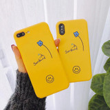 Cartoon Flowers Phone Case iPhone Cute Smile Back Cover