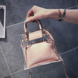 New Transparent Women Bags Casual Jelly Composite Bag