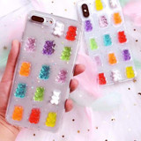 Cute 3D Gummy Bear Candy Color Transparent iPhone Cases