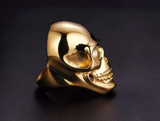 Stainless Steel Black/ Gold Skull Ring Fashion Men's Retro Jewelry