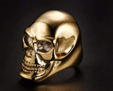 Stainless Steel Black/ Gold Skull Ring Fashion Men's Retro Jewelry