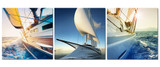 3 Pieces Yacht in the Sea Pictures Canvas Wall Artwork Giclee Prints Modern Home Decor Paintings for Living Room Decoration