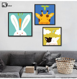 NICOLESHENTING Cartoon Animal Tiger Monkey Poster Minimalist Art Canvas Poster Nursery Wall Picture Children Room Decoration