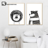 Nordic Decoration Cartoon Lion Bear Posters and Prints Canvas Paintings Animal Wall Art Nursery Picture Children Room Decoration Nordic Decoration Cartoon Lion Bear Posters and Prints Canvas Paintings Animal Wall Art Nursery Picture Children Room Decoration