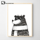 Nordic Decoration Cartoon Lion Bear Posters and Prints Canvas Paintings Animal Wall Art Nursery Picture Children Room Decoration