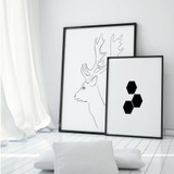 Nordic Deer Symbol Canvas Painting Minimalist Black White Posters Prints Wall Art Picture for Kids Rooms Unframed Drop Shipping