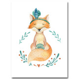 Deer Fox Animal Canvas Posters and Prints Minimalist Painting Wall Art Canvas Picture Nordic Style Kids Decoration Home Decor