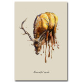 3 pcs Nordic Art Watercolor Deer Poster Vintage Minimalist Canvas Painting A4 Wall Picture Print Modern Home Room Decor C215