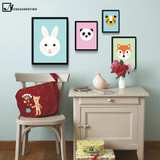NICOLESHENTING Cartoon Animal Panda Monkey Tiger Nordic Art Canvas Poster Painting Nursery Wall Picture Children Room Decoration