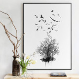 Vintage Landscape Tree Canvas Art Print Poster,  Wall Pictures for Home Decoration, Giclee Print Wall Decor S16044