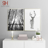 Nordic Style Forest Canvas Art Print Painting Poster, Deer Wall Pictures for Home Decoration, Wall Decor BW001 Nordic Style Forest Canvas Art Print Painting Poster, Deer Wall Pictures for Home Decoration, Wall Decor BW001