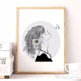 Girl with Flowers Canvas Art Print Painting Poster,  Wall Pictures for Home Decoration, Wall Decor CM033-3