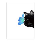 Watercolor Triptych Modern Animal Cat Butterfly Canvas A4 Art Print Poster Nordic Wall Picture Kids Room Decor Painting No Frame