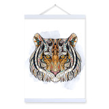 Modern Ancient African Totem Animal Tiger Head A4 Wooden Framed Canvas Painting Wall Art Print Picture Poster Hanger Home Decor