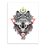 Vintage Black White Azteca Animal Deer Head A4 Art Print Poster Wall Picture Living Room Retro Home Deco Canvas Paintin No Frame