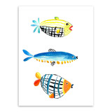 Nordic Modern Kawaii Animals Cats Fish Canvas Big A4 Art Print Poster Nursey Wall Picture Home Kids Room Decor Painting No Frame