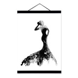 Black White Fashion Model Wooden Framed Canvas Paintin Modern Beautiful Girl Room Decor Big Wall Art Print Picture Poster Scroll