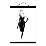 Black White Fashion Model Wooden Framed Canvas Paintin Modern Beautiful Girl Room Decor Big Wall Art Print Picture Poster Scroll