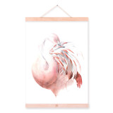 Modern Watercolor Flamingo Animal Poster A4 Wooden Framed Wall Art Print Picture Canvas Painting Nordic Living Room Decor Scroll