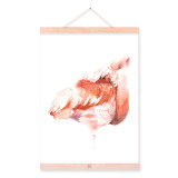 Modern Watercolor Flamingo Animal Poster A4 Wooden Framed Wall Art Print Picture Canvas Painting Nordic Living Room Decor Scroll