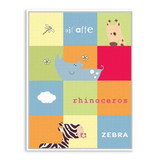 Colorful Animal Giraffe Rhinoceros Zebra Canvas A4 Large Art Print Poster Nursery Wall Picture Kids Room Decor Painting No Frame