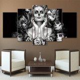 HD Printed Day of the Dead Face 5 piece canvas art painting livingroom decoration skull canvas wall art Free shipping/ny-437