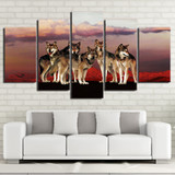 5 Piece HD Printed Canvas Painting Wolf Group in the Red Mountain Posters and Prints Modular Wall Picture Free shipping NY-7199B 5 Piece HD Printed Canvas Painting Wolf Group in the Red Mountain Posters and Prints Modular Wall Picture Free shipping NY-7199B