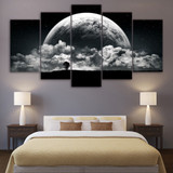 Canvas Paintings Printed 5 Pieces Night clouds planets Wall Art Canvas Pictures For Living Room Bedroom Home Decor CU-1424A