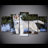 HD Printed 5 Piece Canvas Art White Wolf in Snow Forest Painting Modular Wall Pictures for Living Room Free Shipping CU-2369B HD Printed 5 Piece Canvas Art White Wolf in Snow Forest Painting Modular Wall Pictures for Living Room Free Shipping CU-2369B