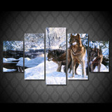5 piece canvas art snow wolf ice HD print wall pictures for living room canvas painting nordic art home decor poster ny-6200