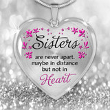 Heart Shaped Pendant Showing Sisterly Love Necklace: Hutzell
