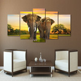 HD Printed Africa Elephants Landscape Group Painting room decor print poster picture canvas Free shipping/ny-015