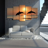 HD Printed dolphin ocean seascape Group Painting room decor print poster picture canvas Free shipping/ny-009