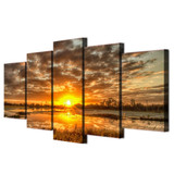 5 piece canvas art sunrise morning sun HD print wall pictures for living room canvas painting nordic art home decor ny-6191