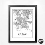 Black White Art Map World City Canvas Art Painting Poster, New York City Wall Picture for Home Decoration YT0026