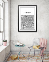 Black White Art Map World City Canvas Art Painting Poster, New York City Wall Picture for Home Decoration YT0026