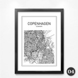 Black White Art Map World City Canvas Art Painting Poster, New York City Wall Picture for Home Decoration YT0026