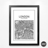 Black White Art Map World City Canvas Art Painting Poster, New York City Wall Picture for Home Decoration YT0026