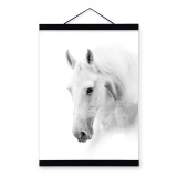 Black White Horse Posters Prints Nordic Style Home Decor Living Room Big Scroll Wall Art Pictures Wooden Framed Canvas Paintings