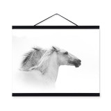 Black White Horse Posters Prints Nordic Style Home Decor Living Room Big Scroll Wall Art Pictures Wooden Framed Canvas Paintings