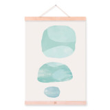 Noridc Abstract Color Geometric Shape Wooden Framed Hanger Poster Living Room Wall Art Picture Home Decor Canvas Painting Scroll