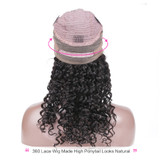 Luvin 360 Lace Frontal Wigs For Black Women Pre Plucked With Baby Hair Malaysian Curly Full Human Hair Lace Front Wig Deep Wave