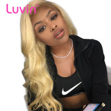 Luvin wigs for women 613 blonde lace frontal wig pre plucked with baby hair Body Wave Brazilian 100% Human Hair Lace Front Wigs