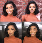 Luvin Body Wave Short Glueless Lace Front Human Hair BOB Wigs With Baby Hair Brazilian Remy Hair Wigs Bleached Knots