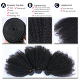 Mongolian Afro Kinky Curly Hair Extension Weave Human Hair Bundles 4B 4C Remy Hair 1 Or 3pcs Natural Color You May