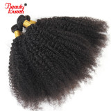 4B 4C Mongolian Afro Kinky Curly Weave Human Hair Bundles 4 Bundles Non Remy Natural Color Hair Weaving Extensions Beauty Lueen