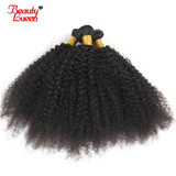4B 4C Mongolian Afro Kinky Curly Weave Human Hair Bundles 4 Bundles Non Remy Natural Color Hair Weaving Extensions Beauty Lueen